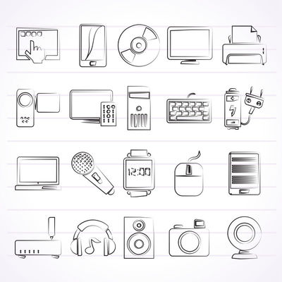 矢量汽车维修手绘图标在电子产品设计中的应用